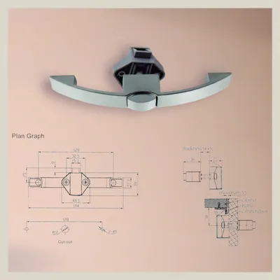 Tirador con traba push lock para mueble cromo