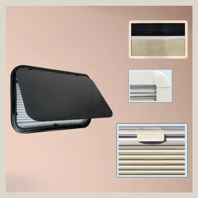 Ventana KRAMM levadiza CURVA 98.5X46.5 c/blackout y mosq.