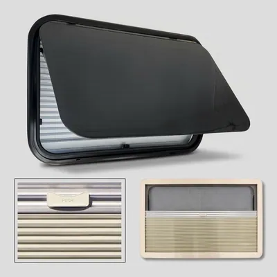 Ventana KRAMM levadiza PLANA 50×30 c/blackout y mosq.